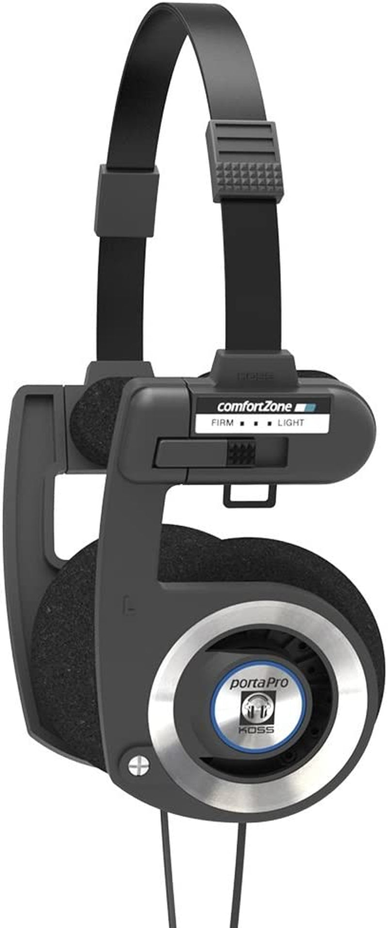 Porta Pro Black Retro 1980s Style On-Ear Headphones with Wired 3.5mm Plug, Collapsible Design, and Soft Case Included - Audiophile Quality