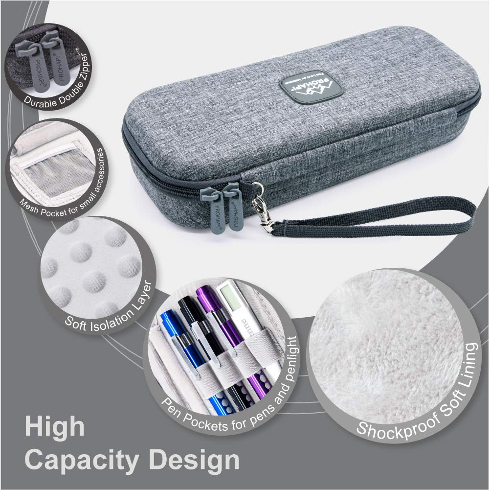 Premium Hard Stethoscope Case with ID Slot, Compatible with 3M Littmann, ADC, Omron, and MDF Stethoscopes, Featuring Mesh Pocket for Nurse Accessories (Volcanic Grey)