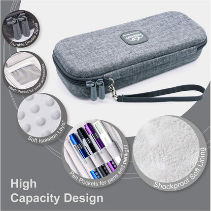Premium Hard Stethoscope Case with ID Slot, Compatible with 3M Littmann, ADC, Omron, and MDF Stethoscopes, Featuring Mesh Pocket for Nurse Accessories (Volcanic Grey)