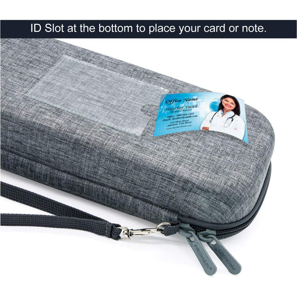 Premium Hard Stethoscope Case with ID Slot, Compatible with 3M Littmann, ADC, Omron, and MDF Stethoscopes, Featuring Mesh Pocket for Nurse Accessories (Volcanic Grey)