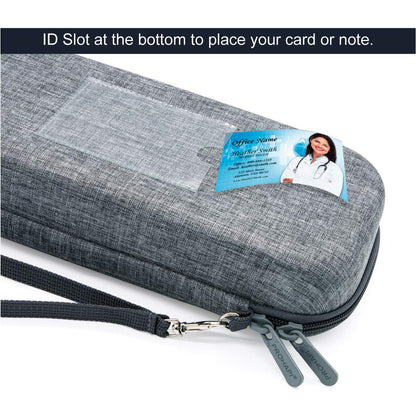 Premium Hard Stethoscope Case with ID Slot, Compatible with 3M Littmann, ADC, Omron, and MDF Stethoscopes, Featuring Mesh Pocket for Nurse Accessories (Volcanic Grey)