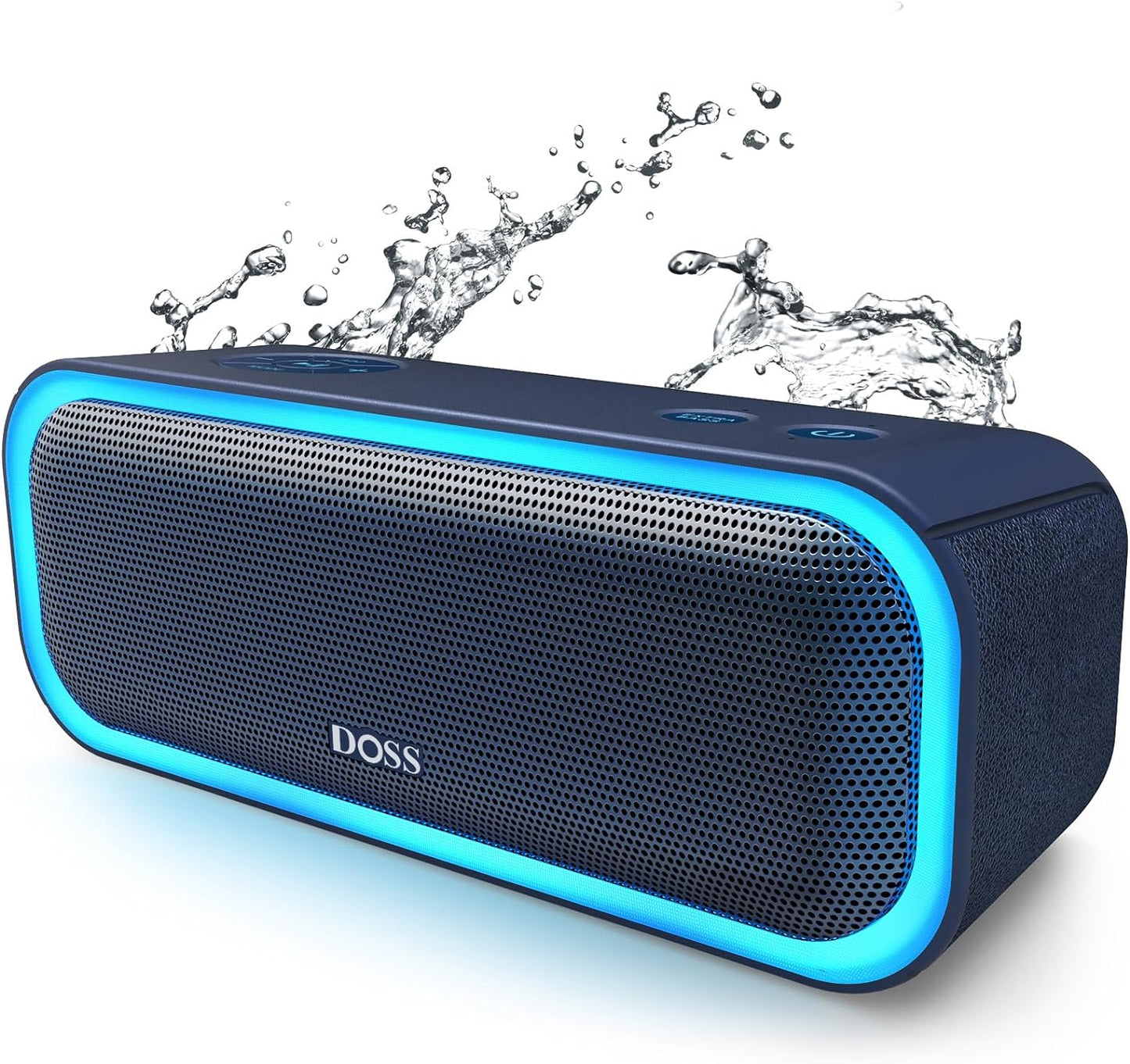 Soundbox Pro Bluetooth Speaker - 20W Stereo Sound with Active Extra Bass, 20 Hours Playtime, IPX6 Waterproof, Wireless Stereo Pairing, Multi-Color Lights, Ideal for Outdoor Activities and Home Use, Blue