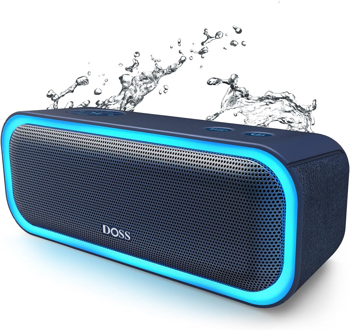 Soundbox Pro Bluetooth Speaker - 20W Stereo Sound with Active Extra Bass, 20 Hours Playtime, IPX6 Waterproof, Wireless Stereo Pairing, Multi-Color Lights, Ideal for Outdoor Activities and Home Use, Blue