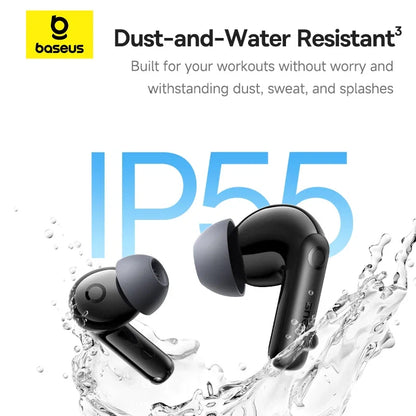 Baseus BP1 Pro Wireless Earbuds - 50dB Noise Cancelling, Bluetooth 6.0, LDAC Hi-Res Audio, 6-Mic AI Technology, IP55 Rated