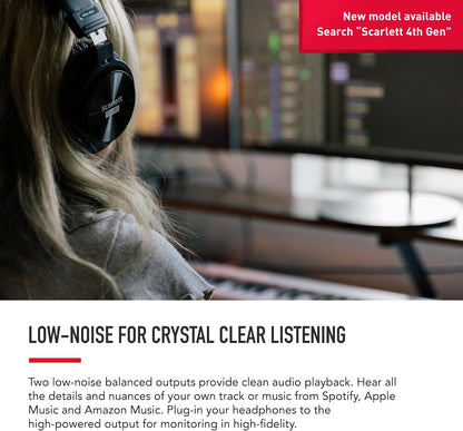 Scarlett Solo 3rd Generation USB Audio Interface for Musicians and Content Creators - Studio Quality Recording and Playback with XLR Mic Preamp, Hi-Z Instrument Input, 24-Bit/192kHz Resolution, 56dB Gain Range, Air Mode, Compatible with macOS, Windows, and iPadOS