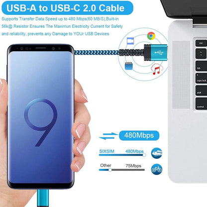 Samsung Type C Fast Charging Cable - 5 Pack, 6FT Braided USB C Charger for Galaxy S26, S25, S24 Ultra, A17, A16, A15, Compatible with A56, A36, A14 5G, Z Fold7, Flip7, iPhone 17E, 17, 16E, 16 Pro Max