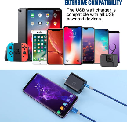 30W Dual USB Wall Charger - 5 Pack, Quick Charge 3.0 & 5V 2.4A Adaptive Fast Charging Adapter for iPhone 11, XS, XR, Galaxy S10, S9, Note 10 - Black