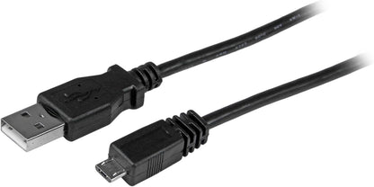 StarTech 10ft (3m) USB-A to Micro-B Cable - USB 2.0 - Black (UUSBHAUB10) | Data Transfer Speed up to 480Mbps, Aluminum-Mylar Foil with Braided Shielding, Durable PVC Construction