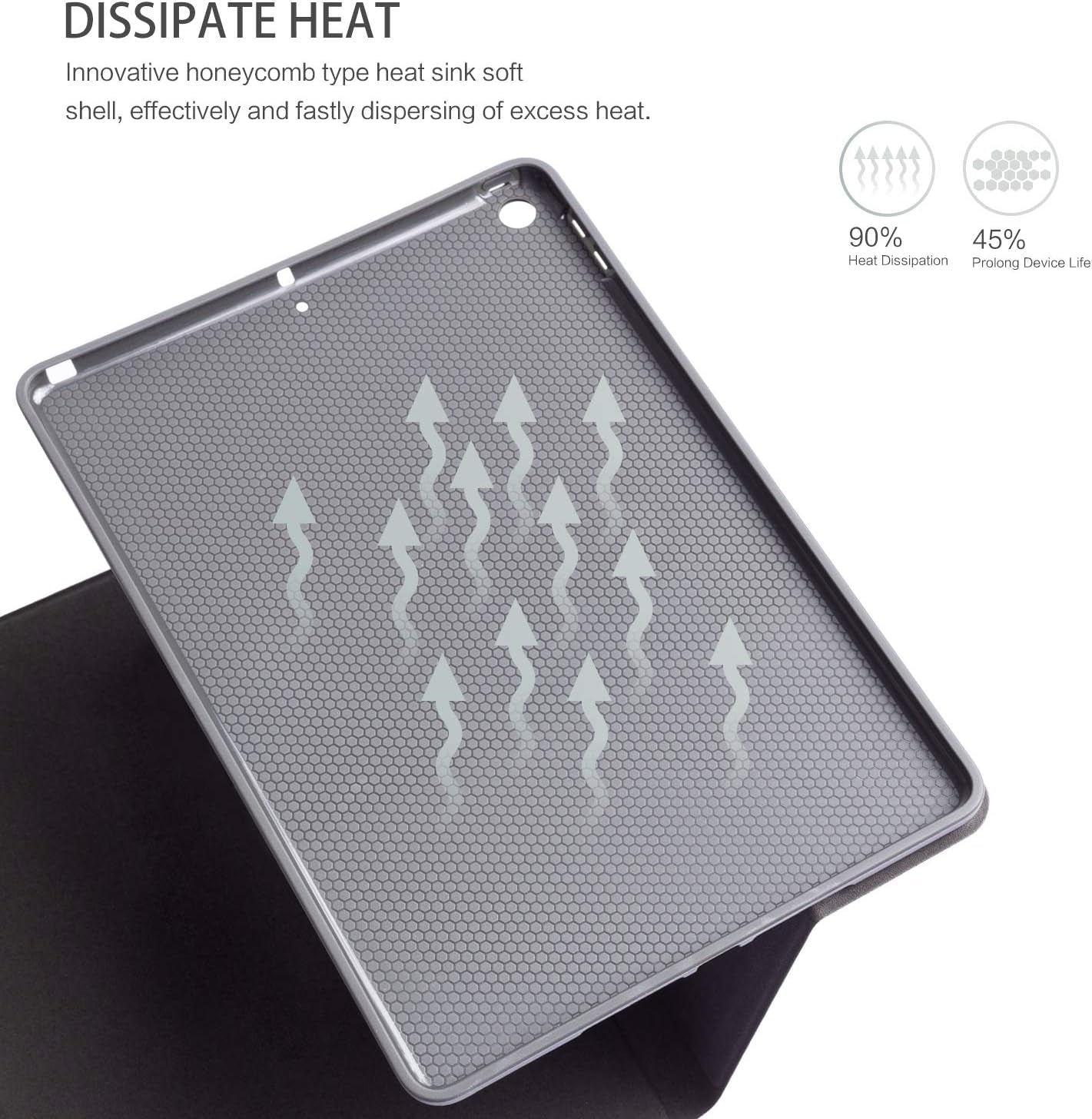 iPad Case for 9th, 8th, and 7th Generation - 10.2 Inch Multi-Angle Viewing with Adjustable Stand and Auto Wake/Sleep Function, Artistic Bubble Design