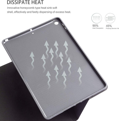 iPad Case for 9th, 8th, and 7th Generation - 10.2 Inch Multi-Angle Viewing with Adjustable Stand and Auto Wake/Sleep Function, Artistic Bubble Design