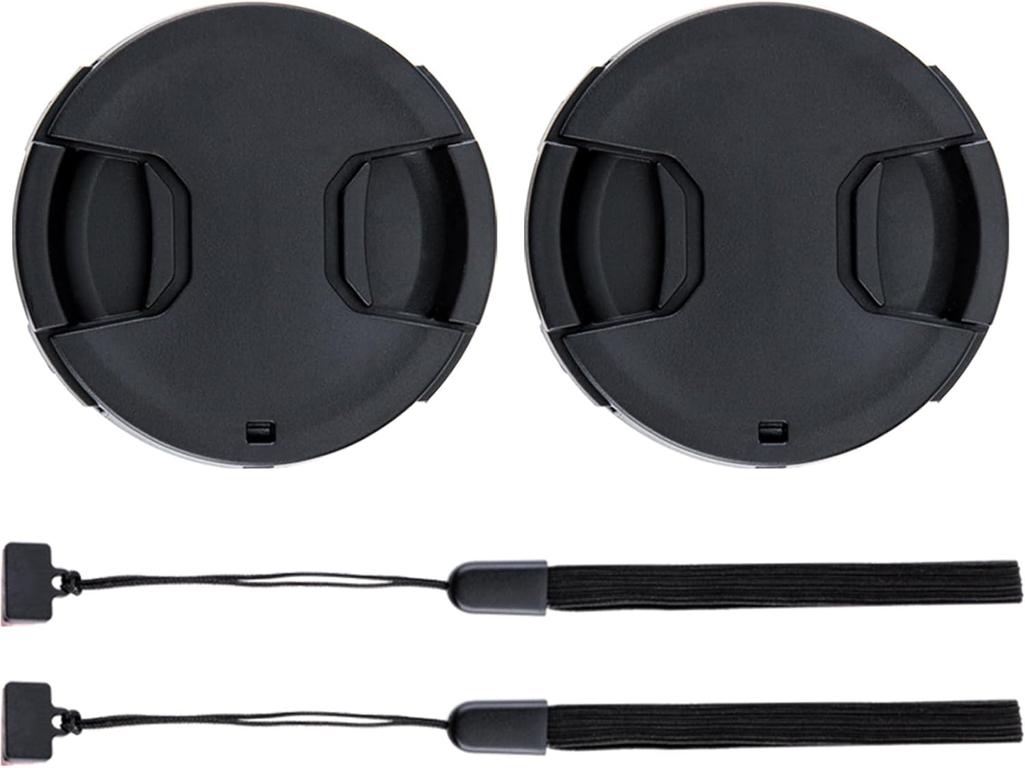 77mm Front Lens Cap Cover (2-Pack) with Keeper for DSLR and Mirrorless Lenses - Compatible with Canon EOS 6D II, 5D IV, Nikon D750, D780, and More