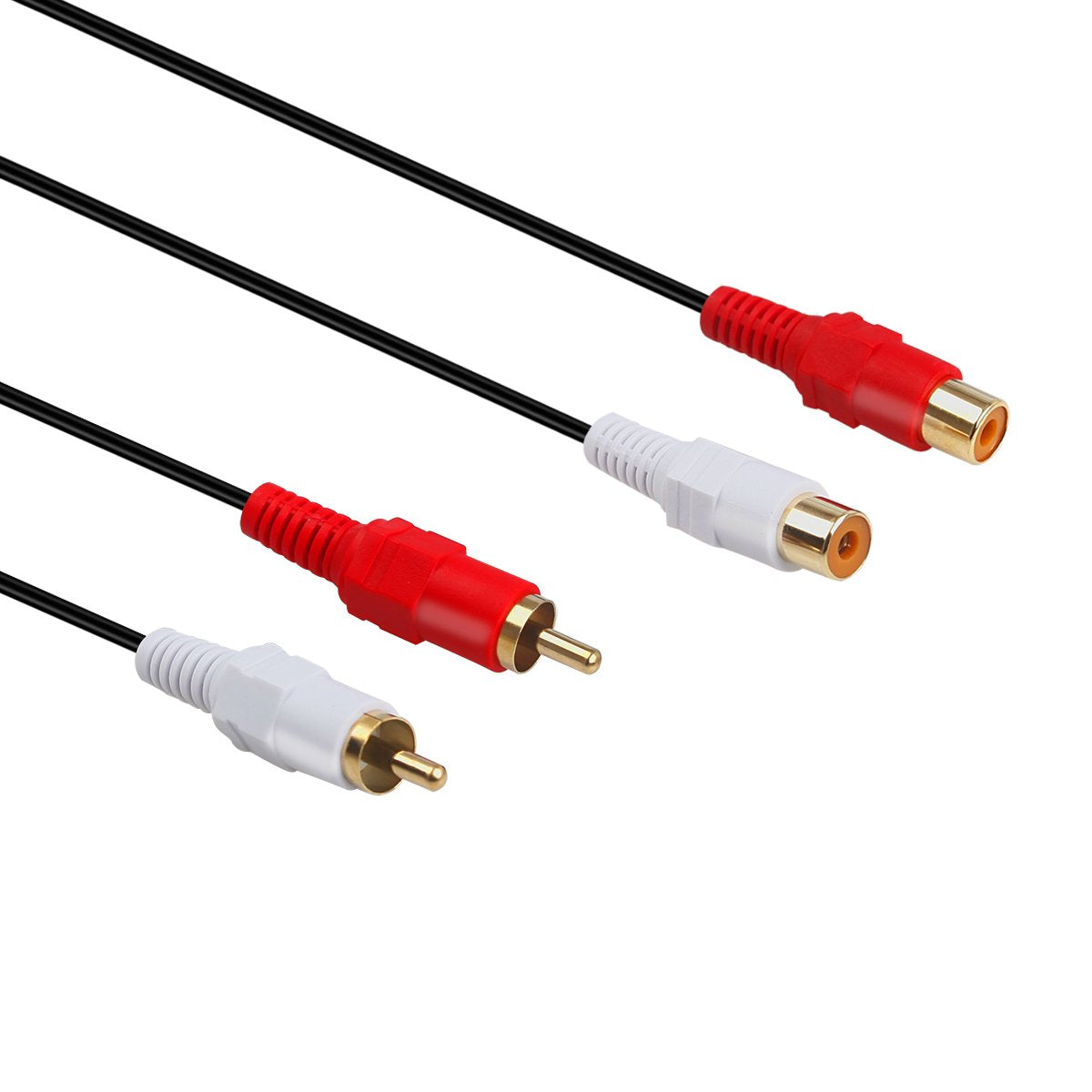 GHWL 50FT RCA Extension Cable - 2RCA Male to 2RCA Female Stereo Audio Cables for Home Theater, HDTV, Amplifiers, and Hi-Fi Systems