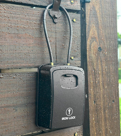 XXL Portable Key Lock Box with 15-Inch Steel Cable, Holds 20-30 Keys and Car Fobs, Features Unique Built-In Tray, Versatile Mounting Options, Resettable Code, and Protective Dial Cover