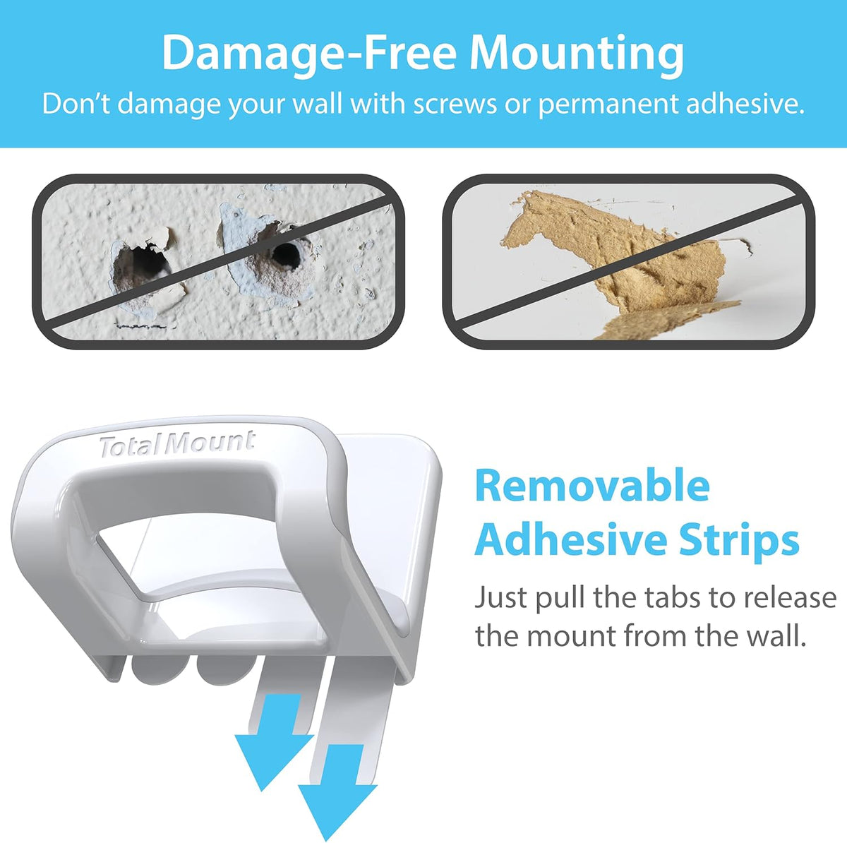 Headphone Holder with Removable Adhesive Strips (White) | USA Designed for Easy, Damage-Free Mounting on Walls, Desks, or PCs (Studio-Grade White Headphone Hanger - Single Pack)