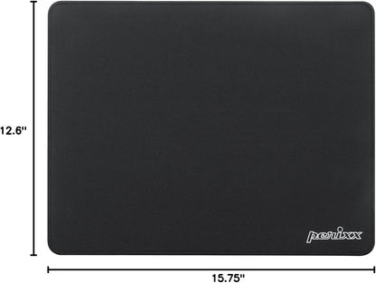 DX-1000XL Waterproof Gaming Mouse Pad with Stitched Edges and Non-Slip Rubber Base - Extra Large 15.75 x 12.6 x 0.12 Inches, Black