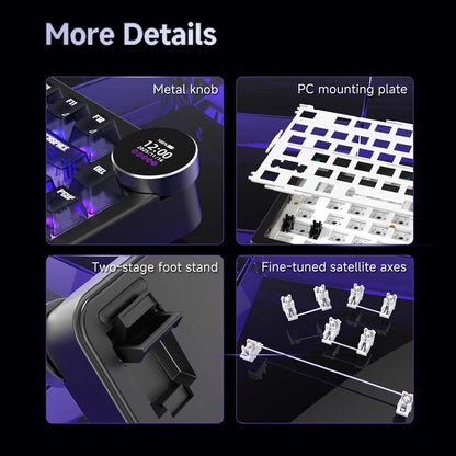 AK820V2/Ak820Vpro Multifunctional Mechanical Keyboard with Tri-Mode Connectivity and Wrist Rest