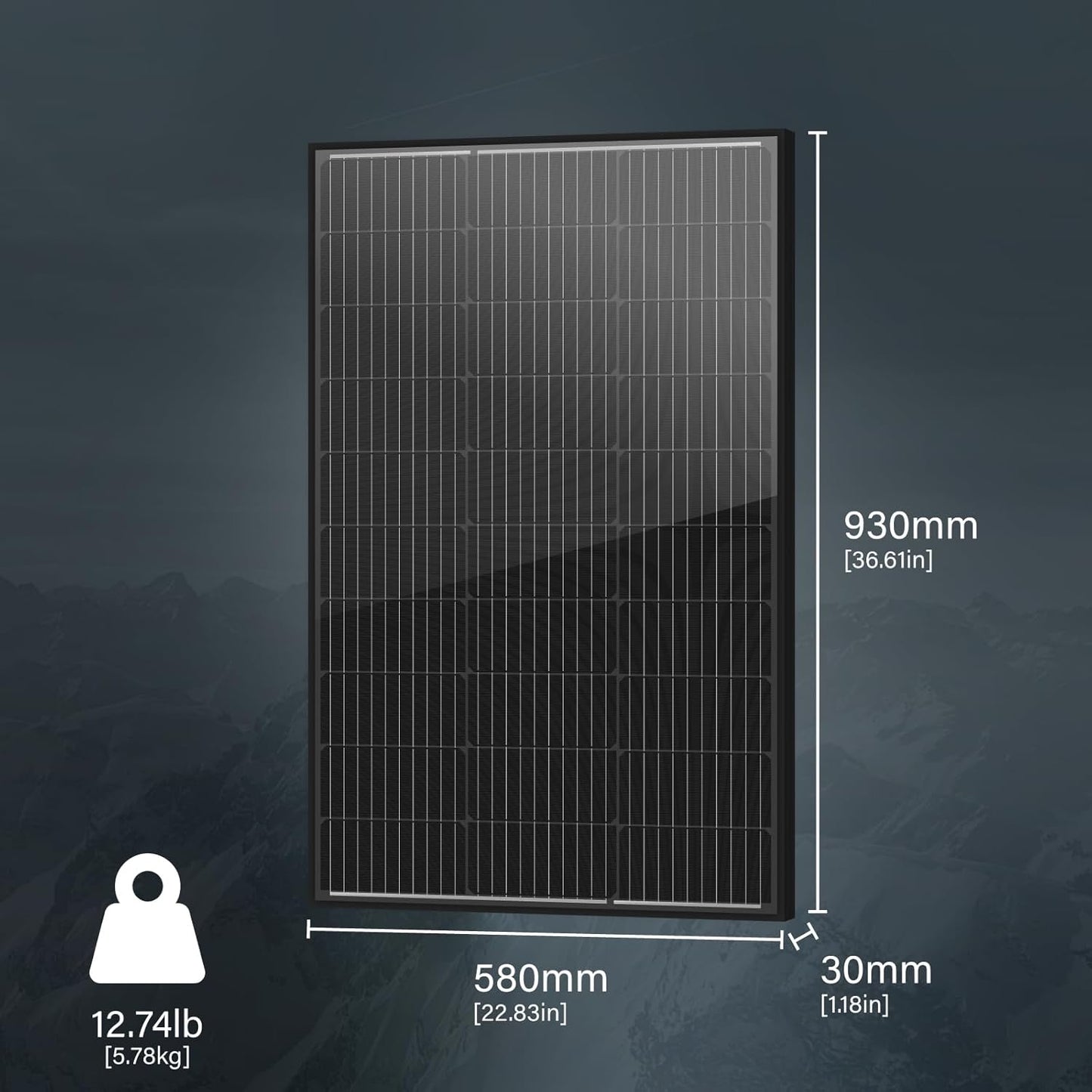 100W Monocrystalline Solar Panel - High Efficiency 12V Module for RV, Marine, and Off-Grid Applications