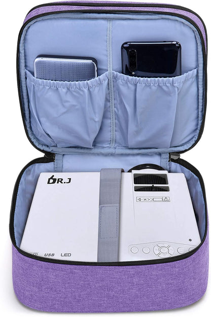 Professional Carrying Case for DR.J Mini Projector and Accessories - Purple