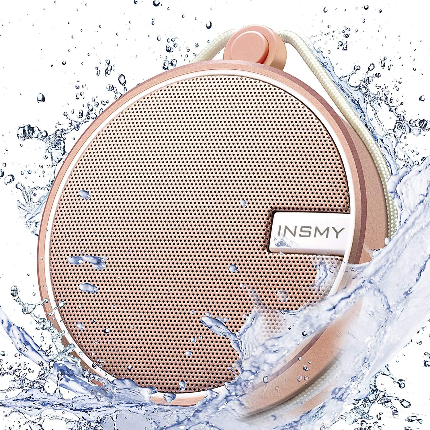 C12 IP67 Waterproof Bluetooth Shower Speaker - Portable Wireless Speaker with Loud Clear Sound, TF Card Support, Suction Cup, Ideal for Outdoor Activities - Pink