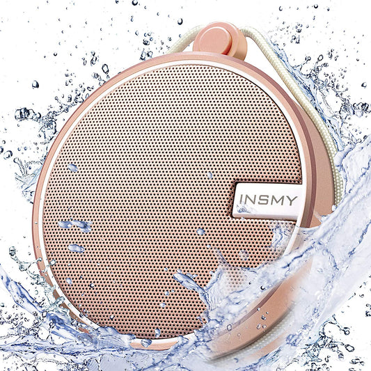 C12 IP67 Waterproof Bluetooth Shower Speaker - Portable Wireless Speaker with Loud Clear Sound, TF Card Support, Suction Cup, Ideal for Outdoor Activities - Pink