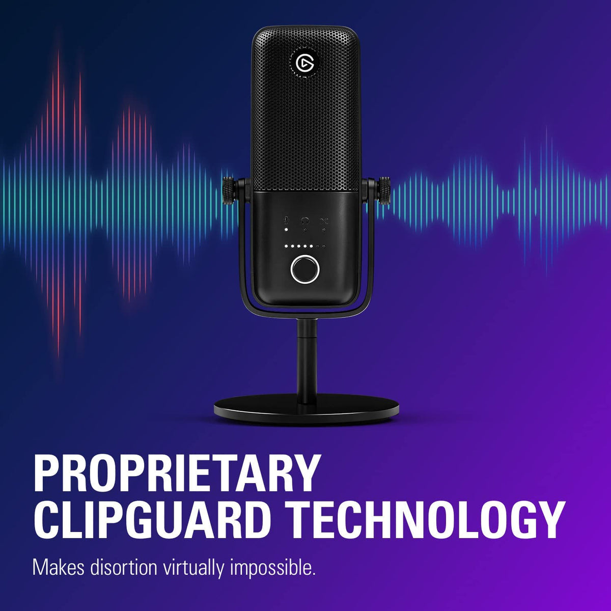 Wave:3 USB Condenser Microphone for Streaming - Cardioid Capsule, 24-Bit/96kHz Audio, Anti-Distortion Clipguard, Complimentary Mixer Software, Plug and Play for Mac and PC