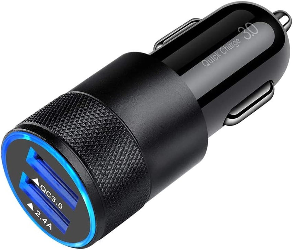 Dual-Port 30W USB Car Charger with Quick Charge 5.4A – Compatible with Samsung, iPhone, iPad, LG, and More