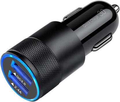 Dual-Port 30W USB Car Charger with Quick Charge 5.4A – Compatible with Samsung, iPhone, iPad, LG, and More