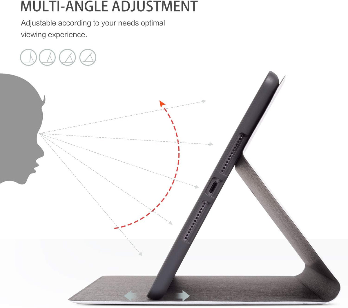 iPad Case for 9th, 8th, and 7th Generation - 10.2 Inch Multi-Angle Viewing with Adjustable Stand and Auto Wake/Sleep Function, Artistic Bubble Design