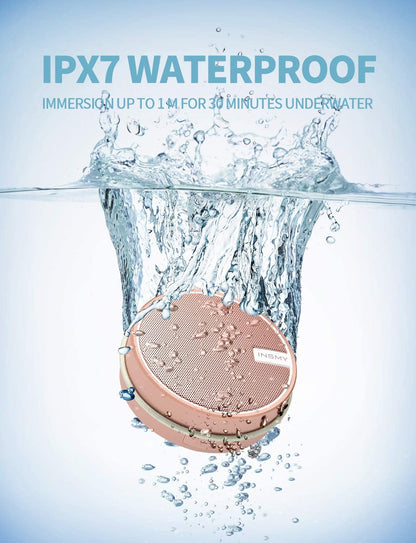 C12 IP67 Waterproof Bluetooth Shower Speaker - Portable Wireless Speaker with Loud Clear Sound, TF Card Support, Suction Cup, Ideal for Outdoor Activities - Pink