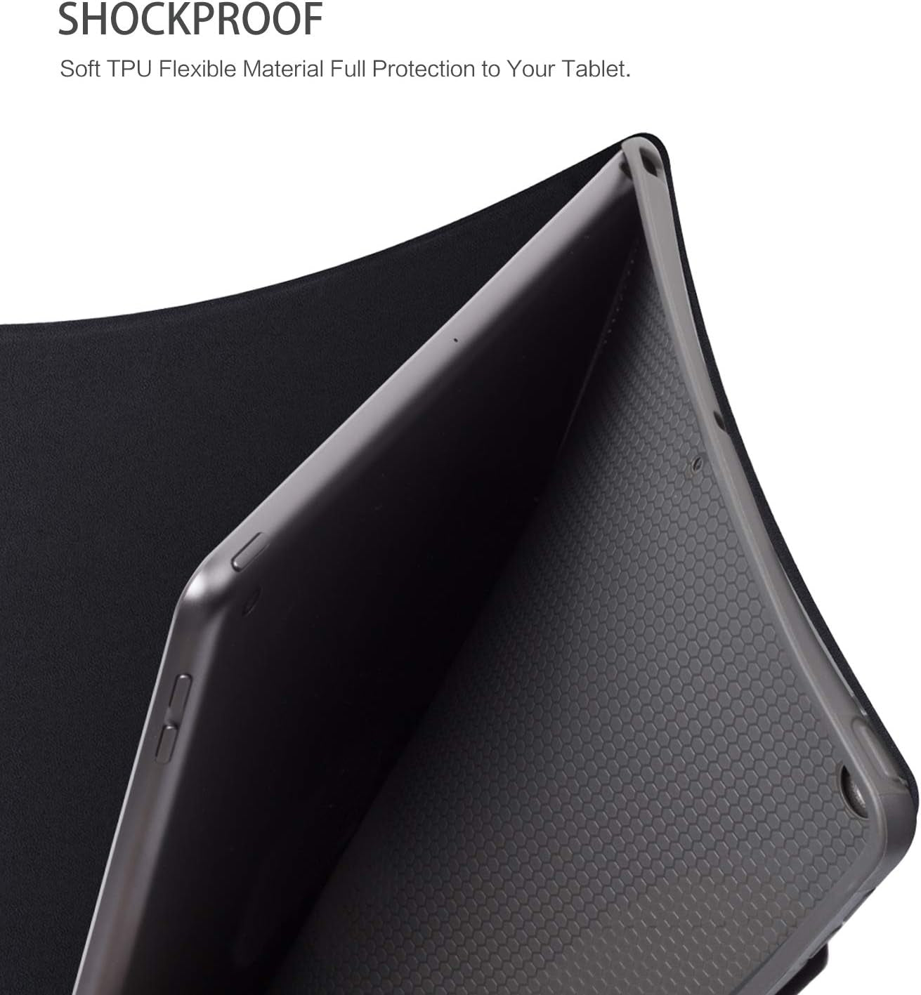 iPad Case for 9th, 8th, and 7th Generation - 10.2 Inch Multi-Angle Viewing with Adjustable Stand and Auto Wake/Sleep Function, Artistic Bubble Design