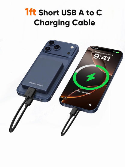 USB Type-C 6-Inch Fast Charging Data Cable - Compatible with Power Banks, Galaxy S23, iPad Pro, iPad Mini, iPhone 15/16, Android Devices, and PS5 Controllers
