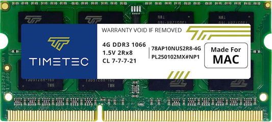4GB DDR3 1067MHz/1066MHz PC3-8500 CL7 Dual Rank SODIMM Memory Upgrade for MacBook, MacBook Pro, iMac, and Mac Mini (Late 2008, Early/Mid/Late 2009, Mid 2010)