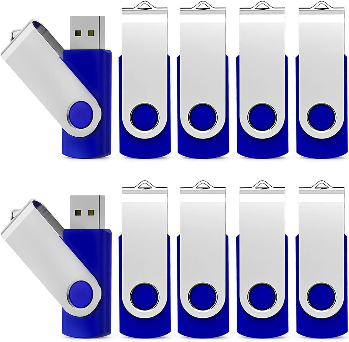 10-Pack 64GB USB 2.0 Flash Drives - Blue