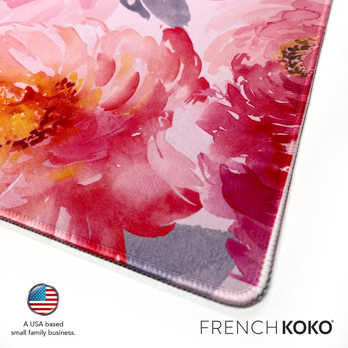 Large Floral Desk Mat 15" x 30" – Extended Non-Slip Waterproof Mouse Pad for Keyboard and Mouse – Aesthetic Office Workstation Protector
