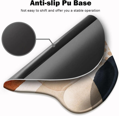 Ergonomic Mouse Pad with Wrist Support and Non-Slip PU Base for Enhanced Comfort and Aesthetic Appeal in Home and Office Use