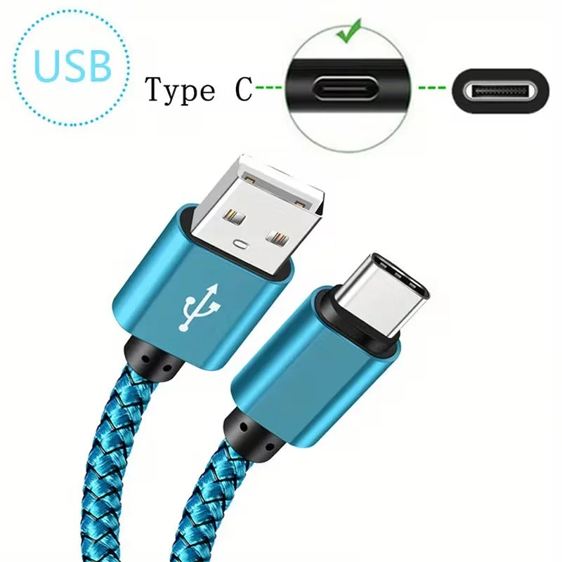 60W High-Speed USB-A to USB-C Charging Cable with Durable Nylon Braided Design