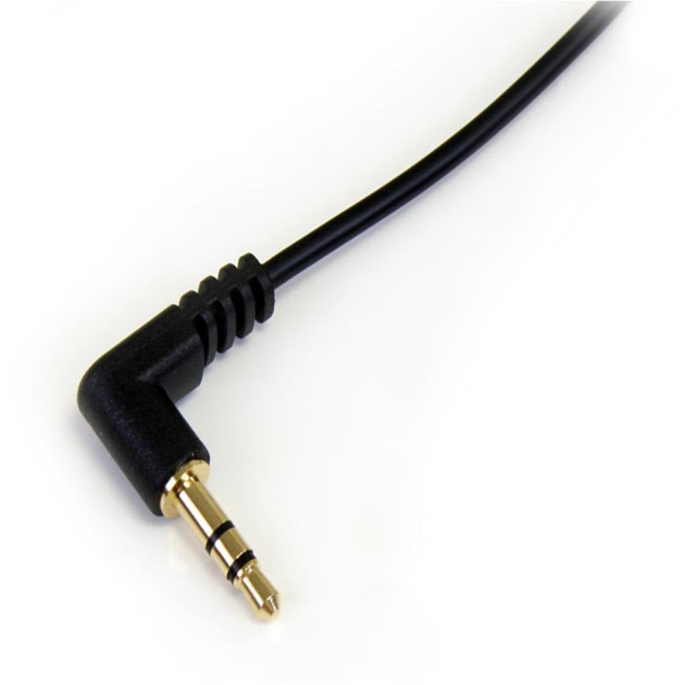 StarTech 1ft Slim Right Angle 3.5mm Male to Male Audio Cable (MU1MMSRA)