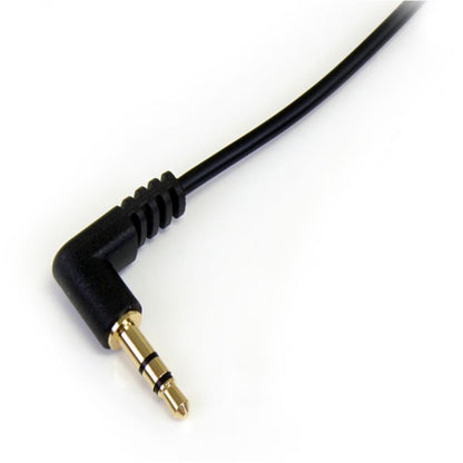 StarTech 1ft Slim Right Angle 3.5mm Male to Male Audio Cable (MU1MMSRA)