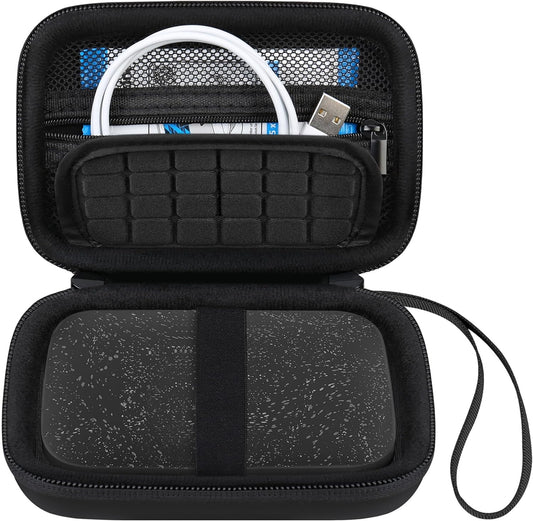 Professional Hard Case for HP Sprocket 2X3 Portable Instant Photo Printer with Zippered Mesh Pocket for Photo Paper and Cable, Black