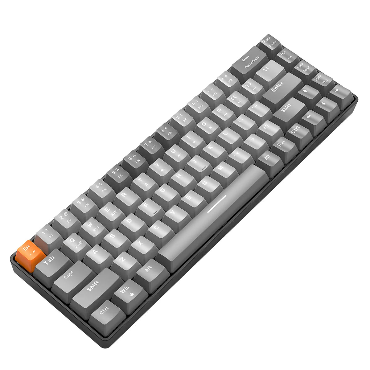 K68 60% Wireless Mechanical Gaming Keyboard with Dual Mode BT 5.0/2.4GHz Receiver, Compact 68-Key Design, Hot-Swappable for PC, Mac, and Xbox