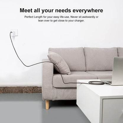 10FT USB C to C Cable, 100W 20V/5A Braided Fast Charging Cable, 480Mbps Data Transfer for MacBook Pro, iPad Air, XPS, Galaxy S23/S23+/S22/S21, Compatible with Other USB C Devices, Gray