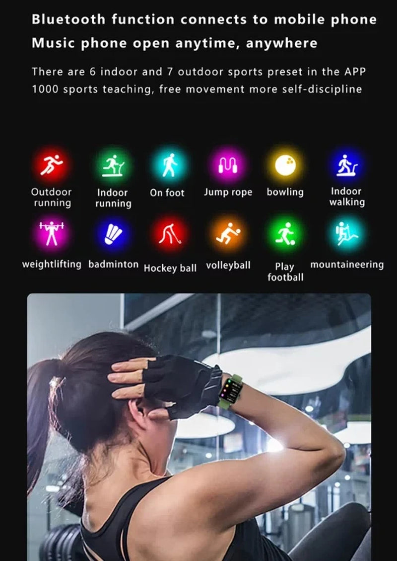 1.83-Inch Bluetooth Smartwatch for Men and Women with Heart Rate Monitor and Fitness Tracking Features