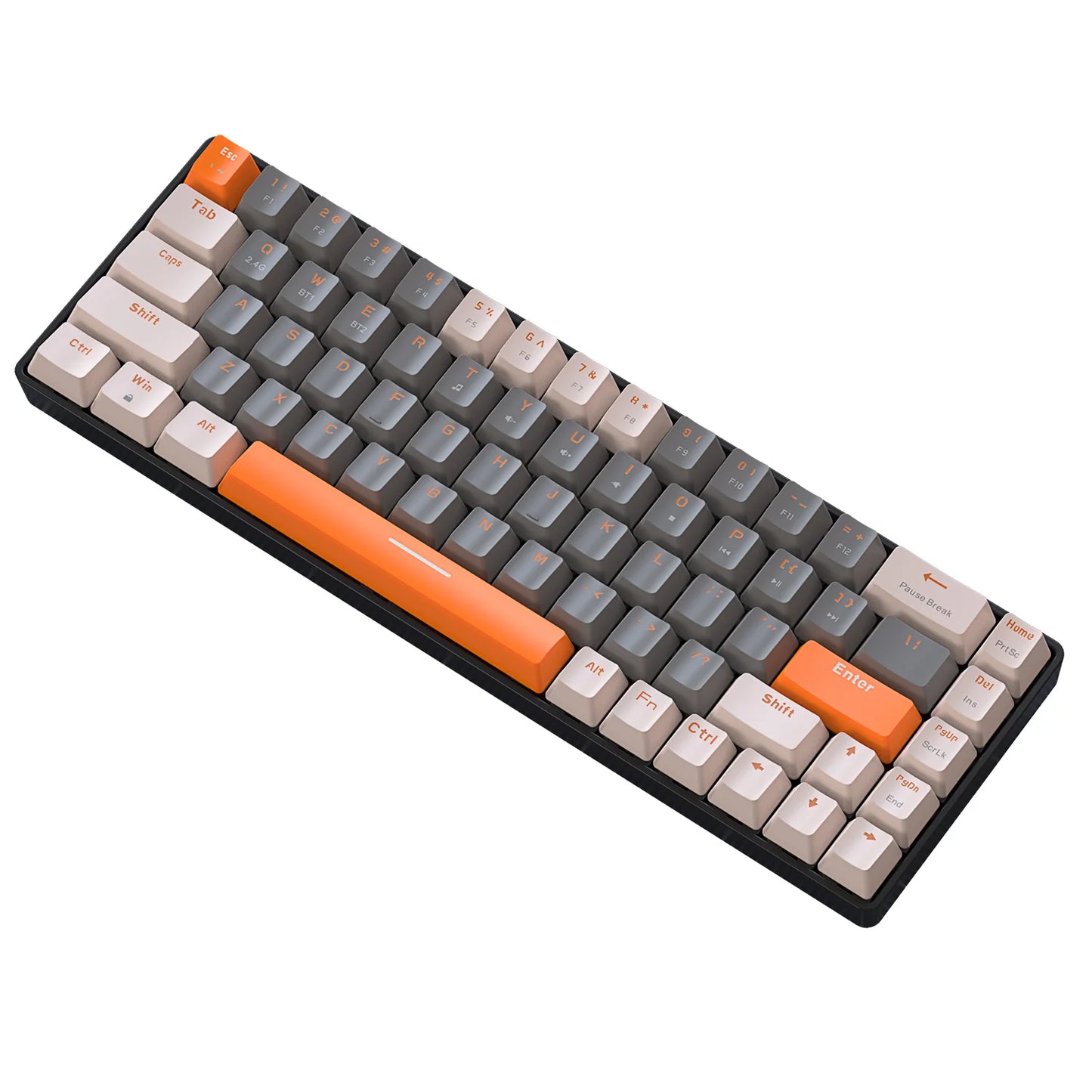 K68 60% Wireless Mechanical Gaming Keyboard with Dual Mode BT 5.0/2.4GHz Receiver, Compact 68-Key Design, Hot-Swappable for PC, Mac, and Xbox