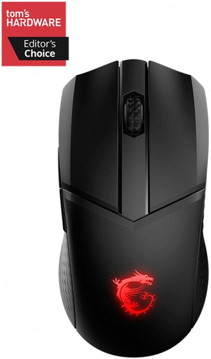 MSI Clutch GM41 Wireless Gaming Mouse with Charging Dock - 20,000 DPI, 60M Omron Switches, 80-Hour Fast-Charging Battery, RGB Mystic Light, 6 Programmable Buttons for PC/Mac