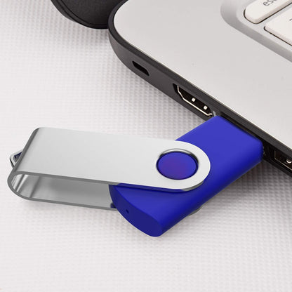 10-Pack 64GB USB 2.0 Flash Drives - Blue