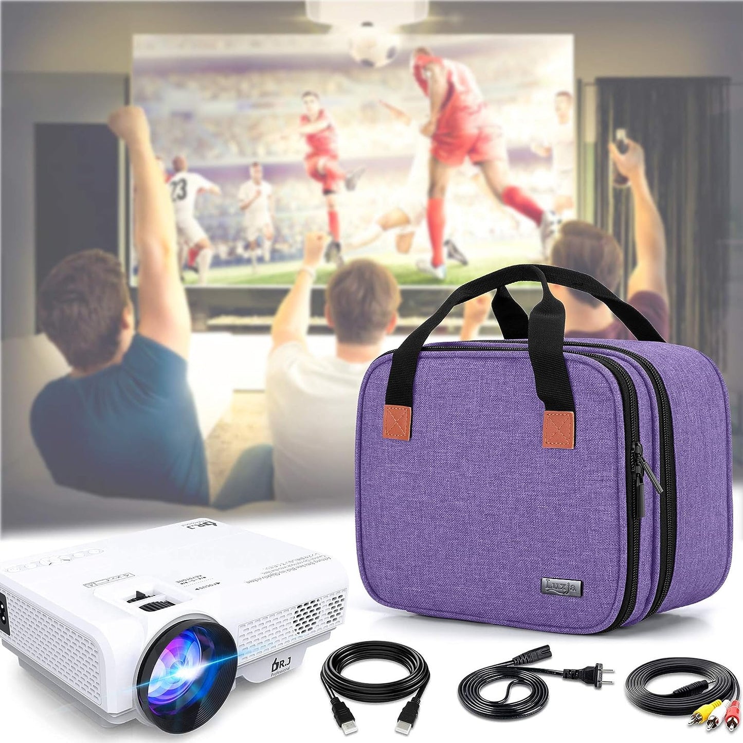 Professional Carrying Case for DR.J Mini Projector and Accessories - Purple