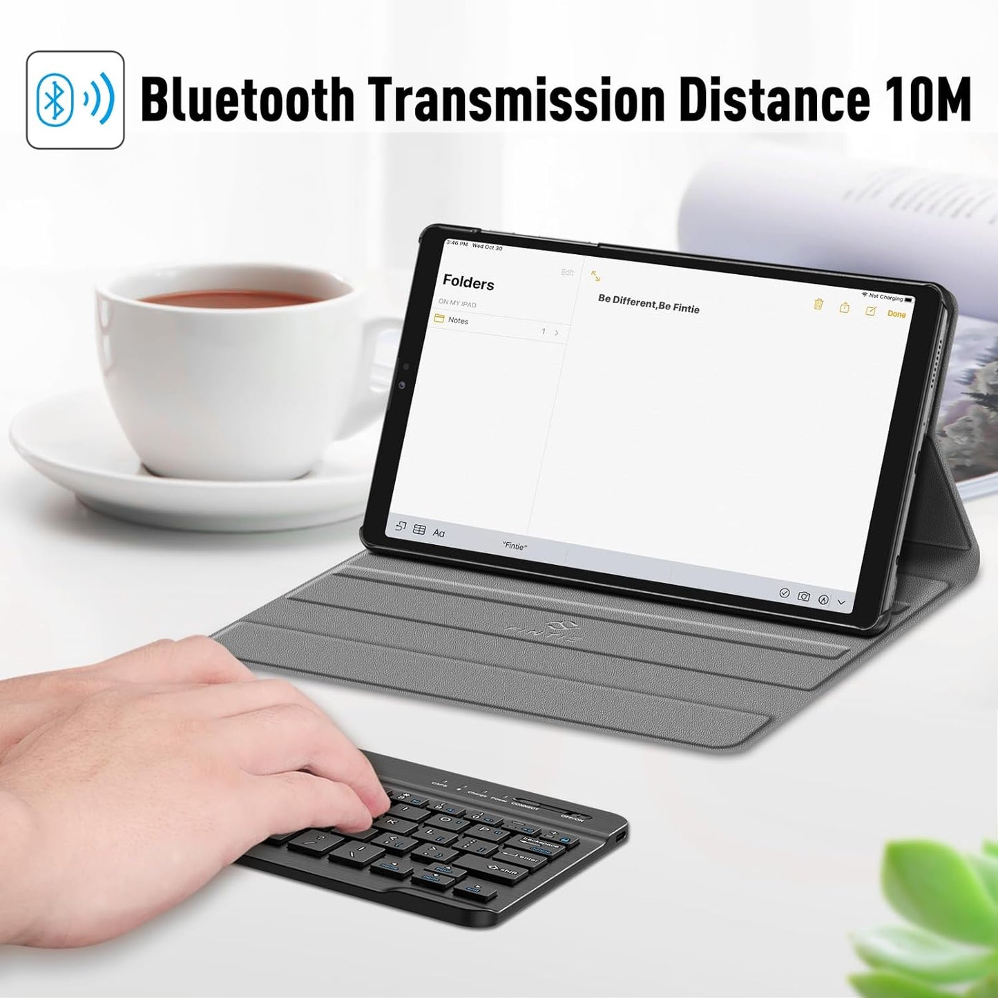 Keyboard Case for Samsung Galaxy Tab A7 Lite 8.7 Inch 2021, Black | Model SM-T220/T225/T227, Slim Lightweight Stand Cover, Magnetically Detachable, Wireless Bluetooth Keyboard