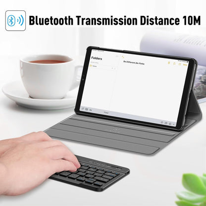 Keyboard Case for Samsung Galaxy Tab A7 Lite 8.7 Inch 2021, Black | Model SM-T220/T225/T227, Slim Lightweight Stand Cover, Magnetically Detachable, Wireless Bluetooth Keyboard