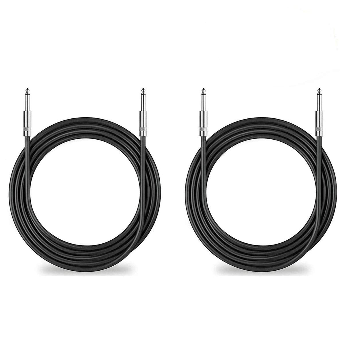 2-Pack of 100 Ft 1/4" TS Speaker Cables, True 12 AWG for DJ and PA Systems