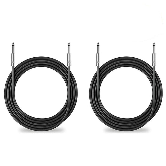 2-Pack of 100 Ft 1/4" TS Speaker Cables, True 12 AWG for DJ and PA Systems